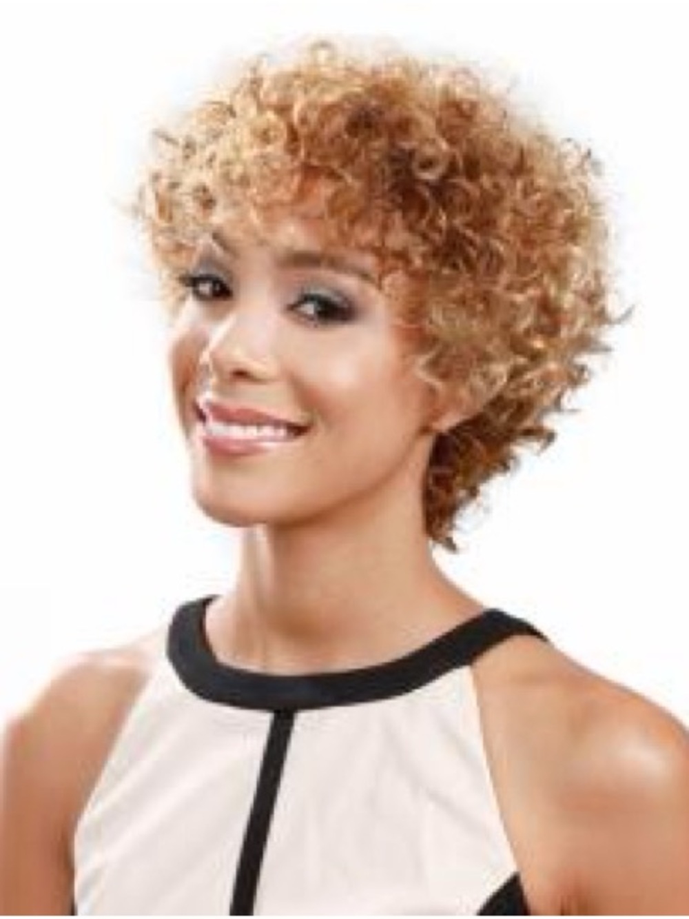 Light Curly Short Wig in Honey Blonde
